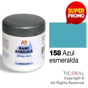BASE ACRILICA AD 158 AZUL ESMERALDA 200ML X 3 UNIDADES